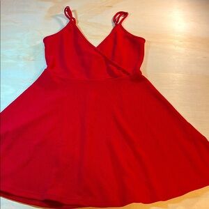 Red Sleeveless Adjustable trap Wrap Dress Sz M